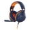 Auriculares V7 con cable USB-A/USB-C y 3.5mm, Cancelación de Ruido, Micrófono Boom, Azul Naranja