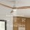 Ventilador de techo HELIX, 132 cm, motor DC, aspas madera haya, LED regulable, compatible Alexa