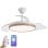 Ventilador de techo inteligente con aspas retráctiles, luz LED regulable, control por voz Alexa, función invierno/verano