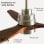 Ventilador de techo HELIX 132cm, motor DC, aspas madera haya, LED regulable, Alexa/App