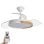 Ventoinha de Teto LED com Pás Retráteis, Luz Regulável e Função Inverno/Verão ABS