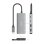AISENS Hub USB-C 100W PD, 5 Gbit/s, Aluminium, 15cm, Grau, 4 USB-Anschlüsse