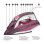 Plancha vapor-seco cerámica 2600W, 0,38L, control vapor, autolimpieza, rosa/blanco