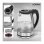 Elektrischer Wasserkocher 1,7L 2200W Glas & Edelstahl, 360° drehbare Basis, Automatischer Abschaltfunktion