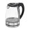 Elektrischer Wasserkocher 1,7L 2200W Glas & Edelstahl, 360° drehbare Basis, Automatischer Abschaltfunktion
