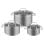 Batería de Cocina Profesional 6 Piezas Acero Inoxidable 18/10, Tapas Vidrio, Apta Inducción y Horno