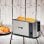 Tostadora 1000W 2 rebanadas con ranura extra larga