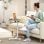 Homcom Mesa Auxiliar Con Ruedas Altura Ajustable Superficie Inclinable Roble
