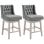 Homcom Juego De 2 Taburetes De Bar Con Respaldo Reposapiés 46x57x101 Cm Gris
