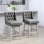 Homcom Juego De 2 Taburetes De Bar Con Respaldo Reposapiés 46x57x101 Cm Gris