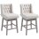 Homcom Juego De 2 Taburetes De Bar Con Respaldo Reposapiés 46x57x101 Cm Beige