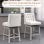 Homcom Juego De 2 Taburetes De Bar Con Respaldo Reposapiés 46x57x101 Cm Beige
