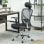 Vinsetto Silla De Oficina Con Altura Ajustable Respaldo Reclinable Gris Oscuro