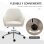 Vinsetto Silla De Oficina Giratoria Con Altura Ajustable Y Reposabrazos Beige