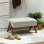 Homcom Reposapiés De Salón De Tela En Pana Con Asiento Acolchado Patas Beige
