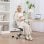 Homcom Silla De Oficina Giratoria Con Altura Ajustable Respaldo Curvado Blanco