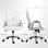 Homcom Silla De Oficina Giratoria Con Altura Ajustable Respaldo Curvado Blanco