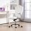 Homcom Silla De Oficina Giratoria Con Altura Ajustable Respaldo Curvado Blanco