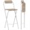 Homcom Juego De 2 Taburetes De Bar Plegables Con Respaldo Natural