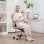 Homcom Silla De Oficina Giratoria Con Altura Ajustable Respaldo Curvado Rosa