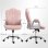 Homcom Silla De Oficina Giratoria Con Altura Ajustable Respaldo Curvado Rosa