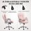 Homcom Silla De Oficina Giratoria Con Altura Ajustable Respaldo Curvado Rosa