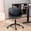 Homcom Silla De Oficina Sin Brazos Giratoria Tapizada En Pu Negro Y Marrón