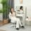 Vinsetto Silla De Escritorio Tapizada En Pu Sin Brazos 46x59x82-92 Cm Blanco