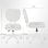Vinsetto Silla De Escritorio Tapizada En Pu Sin Brazos 46x59x82-92 Cm Blanco