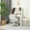 Vinsetto Silla De Escritorio Tapizada En Pu Sin Brazos 46x59x82-92 Cm Blanco