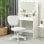 Vinsetto Silla De Escritorio Tapizada En Pu Sin Brazos 46x59x82-92 Cm Blanco