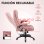 Vinsetto Silla De Masaje Reclinable Con 6 Puntos De Masaje 68x72x110-120cm Rosa