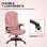 Vinsetto Silla De Masaje Reclinable Con 6 Puntos De Masaje 68x72x110-120cm Rosa
