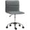 Homcom Silla De Oficina Sin Brazos Tapizada En Pu Carga 120 Kg Gris Oscuro