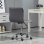 Homcom Silla De Oficina Sin Brazos Tapizada En Pu Carga 120 Kg Gris Oscuro