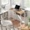 Homcom Escritorio Plegable Con Ruedas Y Estante 80x50x75 Cm Natural