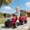 Aiyaplay Tractor Eléctrico Para Niños Con Remolque Desmontable Rojo