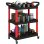 Homcom Carro De Taller Con 3 Estantes Ruedas Y Asas Carga 91 Kg Rojo Y Negro