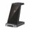 Base de carga inalámbrica 3 en 1 Qi Negra USB-C carga rápida 15W aluminio ABS
