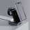 Base de carga inalámbrica 3 en 1 Qi Negra USB-C carga rápida 15W aluminio ABS