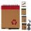 Lot de 4 cahiers en carton recyclé + stylo 10x13 cm. Assortiment de 4 motifs.