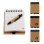 Lot de 4 cahiers en carton recyclé + stylo 10x13 cm. Assortiment de 4 motifs.