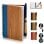 4er-Pack Bambus-Notizbücher mit glattem Radiergummi und Stift, 13 x 10 cm, 4 verschiedene Farben.