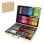 Mallette d'art en bois 180 pièces peinture huile aquarelle crayons accessoires