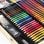 Mallette d'art en bois 180 pièces peinture huile aquarelle crayons accessoires