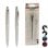 Bolígrafo Pulsador Set 2 Unidades Color Plata Termoplástico Clip Metálico