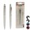 Bolígrafo Pulsador Set 2 Unidades Color Plata Termoplástico Clip Metálico
