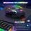 Ratón inalámbrico gaming RGB 2.4G, sensor óptico 2400 DPI, batería 600 mAh, 7 botones, cuerpo metálico