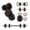 Ksix 10 Kg Kit De Pesas, Mancuernas, Discos Pesas, Barra, Pesa Rusa, Negro
