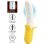 Vibrador Pretty Love Banana Geek silicone 7 modos vibração 3 de empurrador recarregável USB amarelo